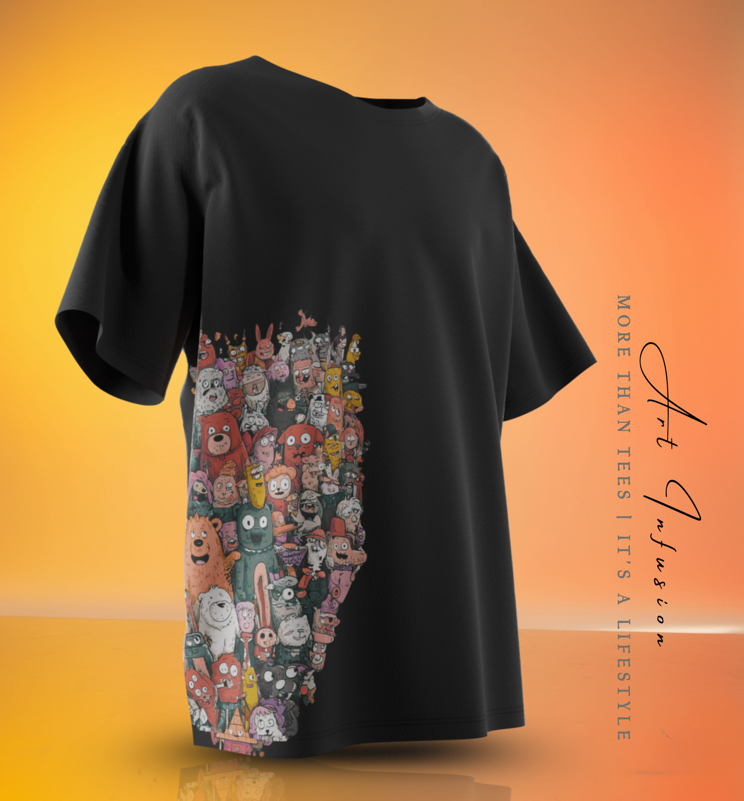 Doodle Crowd Graphic T-Shirt – White | DArtInfusion