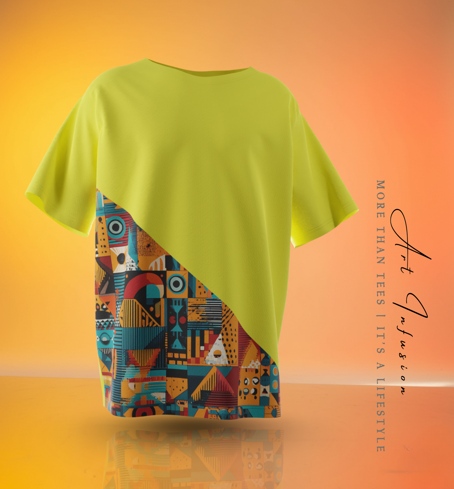 Urban Geometric Half-Print White and Black T-Shirt – DArtInfusion Exclusive