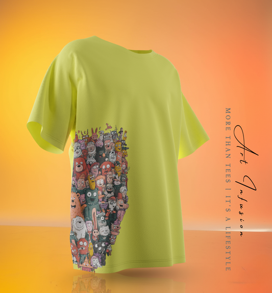 Doodle Crowd Graphic T-Shirt – White | DArtInfusion