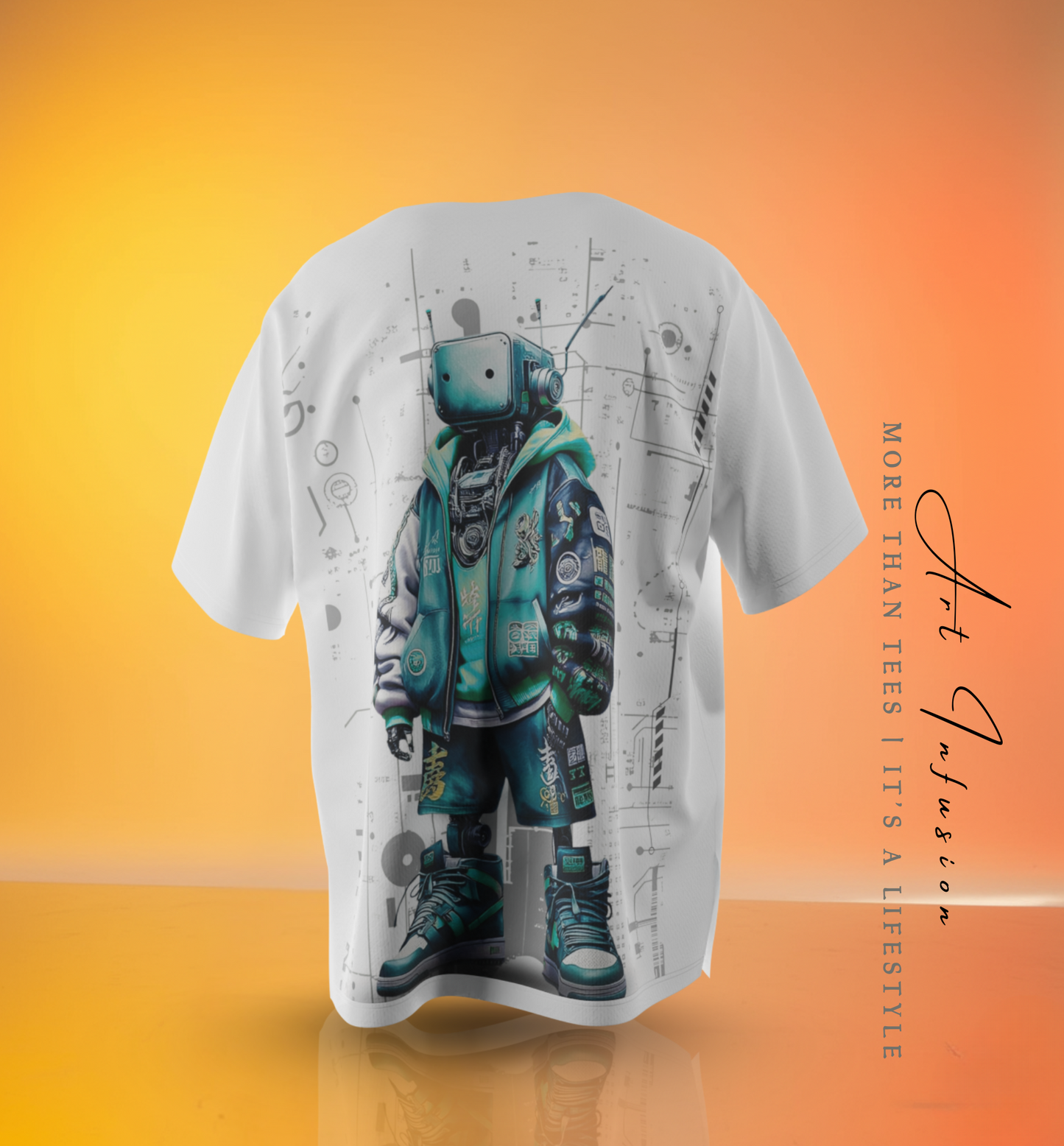 NeoBot Streetwear – Cyberpunk Robot Oversized Tee (Limited Edition)