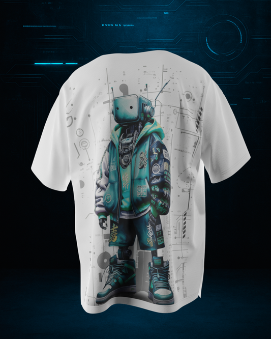 NeoBot Streetwear – Cyberpunk Robot Oversized Tee (Limited Edition)
