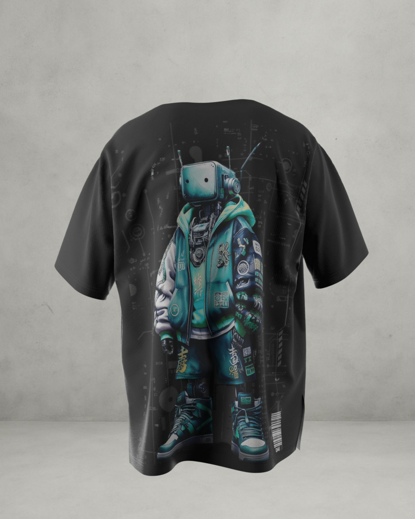 NeoBot Streetwear – Cyberpunk Robot Oversized Tee (Limited Edition)