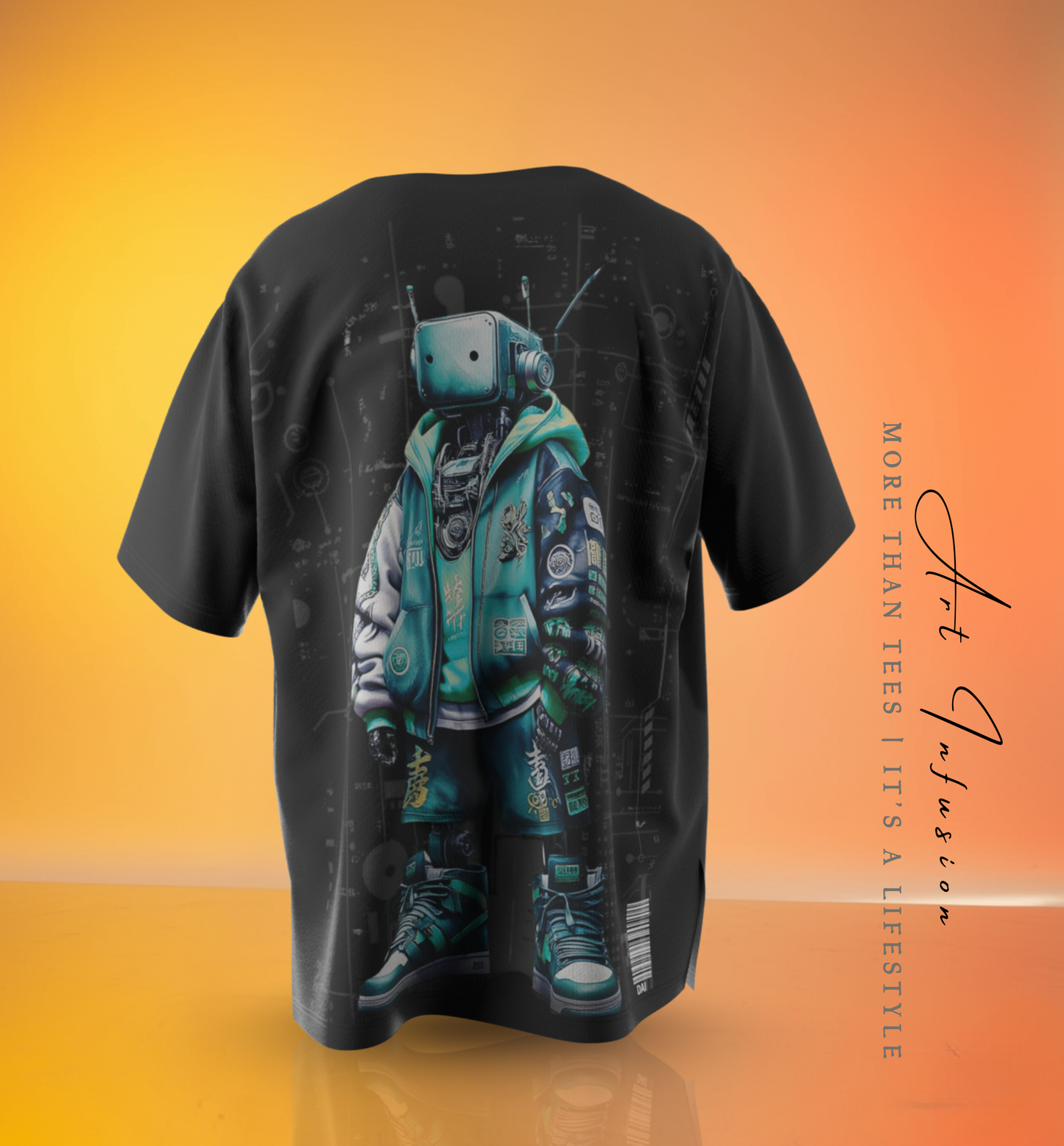 NeoBot Streetwear – Cyberpunk Robot Oversized Tee (Limited Edition)